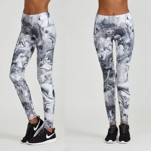 Noli Yoga Wear Granite Marble Smoke Leggings XS